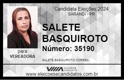 Candidato SALETE BASQUIROTO 2024 - SARANDI - Eleições