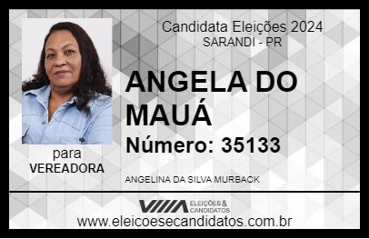 Candidato ANGELA DO MAUÁ 2024 - SARANDI - Eleições