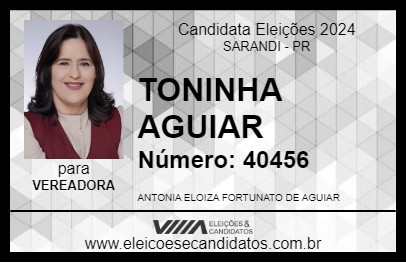 Candidato TONINHA AGUIAR 2024 - SARANDI - Eleições