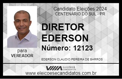 Candidato DIRETOR EDERSON 2024 - CENTENÁRIO DO SUL - Eleições