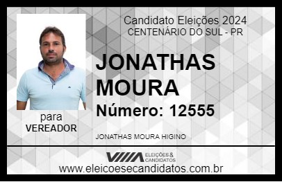 Candidato JONATHAS MOURA 2024 - CENTENÁRIO DO SUL - Eleições