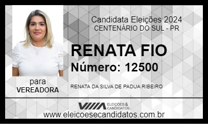 Candidato RENATA FIO 2024 - CENTENÁRIO DO SUL - Eleições