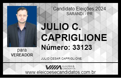 Candidato JULIO C. CAPRIGLIONE 2024 - SARANDI - Eleições