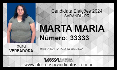 Candidato MARTA MARIA 2024 - SARANDI - Eleições