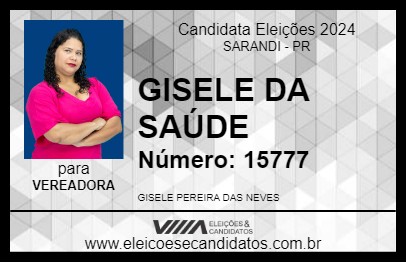 Candidato GISELE DA SAÚDE 2024 - SARANDI - Eleições