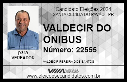 Candidato VALDECIR DO ONIBUS 2024 - SANTA CECÍLIA DO PAVÃO - Eleições