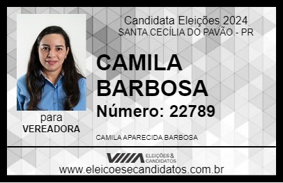 Candidato CAMILA BARBOSA 2024 - SANTA CECÍLIA DO PAVÃO - Eleições