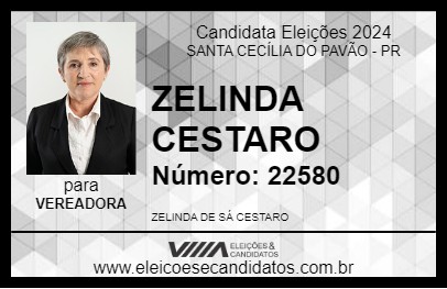 Candidato ZELINDA  CESTARO 2024 - SANTA CECÍLIA DO PAVÃO - Eleições