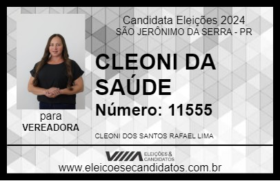 Candidato CLEONI DA SAÚDE 2024 - SÃO JERÔNIMO DA SERRA - Eleições