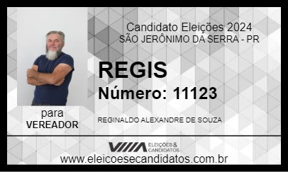 Candidato REGIS 2024 - SÃO JERÔNIMO DA SERRA - Eleições