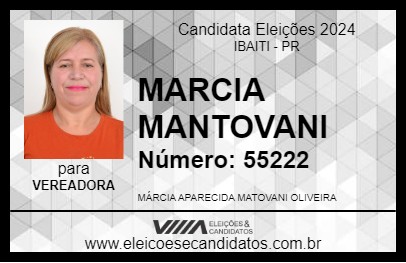 Candidato MARCIA MANTOVANI 2024 - IBAITI - Eleições