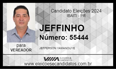 Candidato JEFFINHO 2024 - IBAITI - Eleições