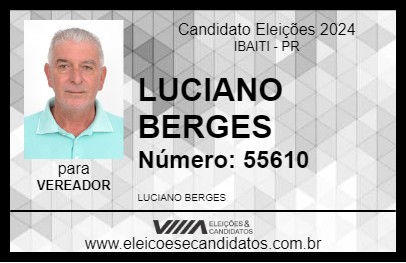 Candidato LUCIANO BERGES 2024 - IBAITI - Eleições