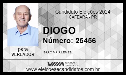 Candidato DIOGO 2024 - CAFEARA - Eleições