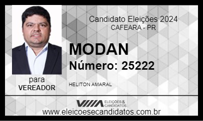 Candidato MODAN 2024 - CAFEARA - Eleições