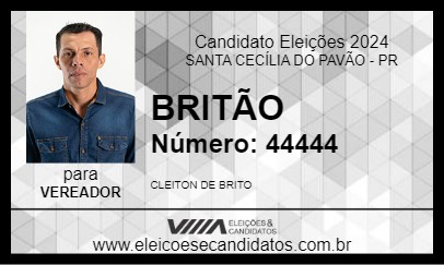 Candidato BRITÃO 2024 - SANTA CECÍLIA DO PAVÃO - Eleições