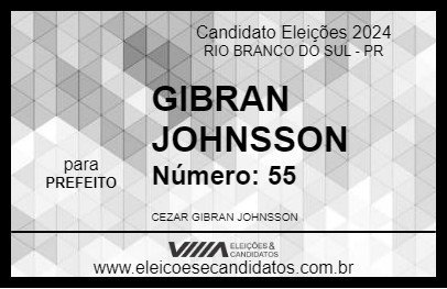 Candidato GIBRAN JOHNSSON 2024 - RIO BRANCO DO SUL - Eleições