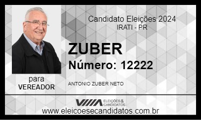 Candidato ZUBER 2024 - IRATI - Eleições