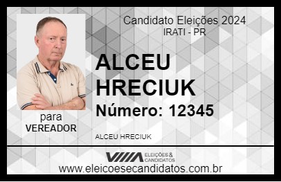 Candidato ALCEU HRECIUK 2024 - IRATI - Eleições