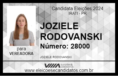 Candidato JOZIELE RODOVANSKI 2024 - IRATI - Eleições