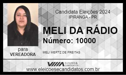 Candidato MELI DA RÁDIO 2024 - IPIRANGA - Eleições