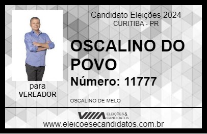 Candidato OSCALINO DO POVO 2024 - CURITIBA - Eleições