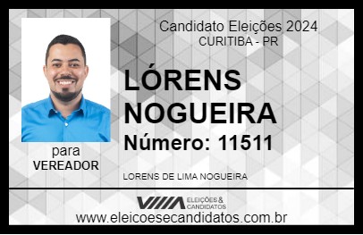 Candidato LÓRENS NOGUEIRA 2024 - CURITIBA - Eleições