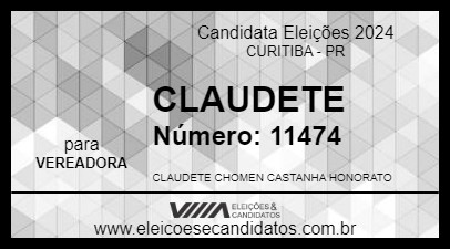 Candidato CLAUDETE 2024 - CURITIBA - Eleições