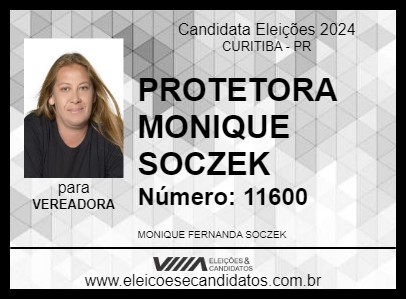 Candidato PROTETORA MONIQUE SOCZEK 2024 - CURITIBA - Eleições