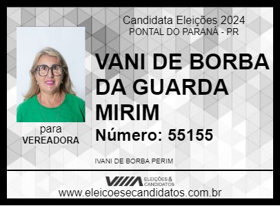 Candidato VANI DE BORBA DA GUARDA MIRIM 2024 - PONTAL DO PARANÁ - Eleições