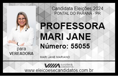 Candidato PROFESSORA MARI JANE 2024 - PONTAL DO PARANÁ - Eleições