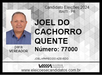 Candidato JOEL DO CACHORRO QUENTE 2024 - IBAITI - Eleições