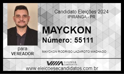 Candidato MAYCKON 2024 - IPIRANGA - Eleições