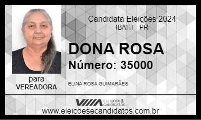 Candidato DONA ROSA 2024 - IBAITI - Eleições