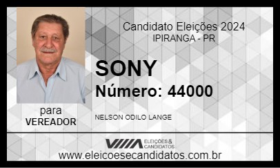 Candidato SONY 2024 - IPIRANGA - Eleições