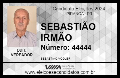 Candidato SEBASTIÃO IRMÃO 2024 - IPIRANGA - Eleições