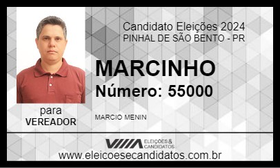 Candidato MARCINHO 2024 - PINHAL DE SÃO BENTO - Eleições