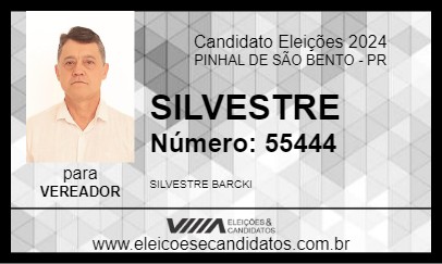 Candidato SILVESTRE 2024 - PINHAL DE SÃO BENTO - Eleições