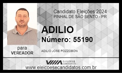 Candidato ADILIO 2024 - PINHAL DE SÃO BENTO - Eleições