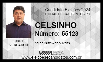 Candidato CELSINHO 2024 - PINHAL DE SÃO BENTO - Eleições