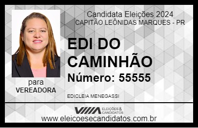 Candidato EDI DO CAMINHÃO 2024 - CAPITÃO LEÔNIDAS MARQUES - Eleições