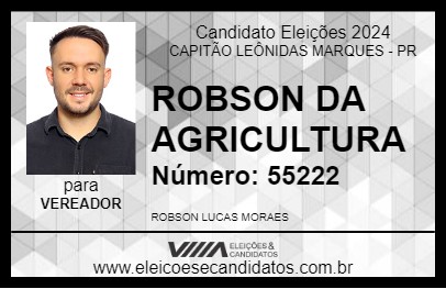 Candidato ROBSON MORAES 2024 - CAPITÃO LEÔNIDAS MARQUES - Eleições