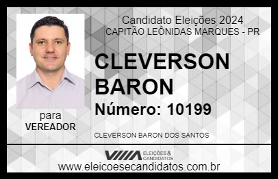 Candidato CLEVERSON BARON 2024 - CAPITÃO LEÔNIDAS MARQUES - Eleições