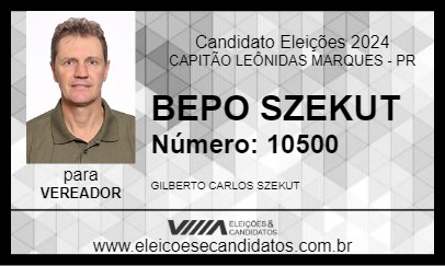 Candidato BEPO SZEKUT 2024 - CAPITÃO LEÔNIDAS MARQUES - Eleições