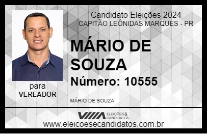 Candidato MÁRIO DE SOUZA 2024 - CAPITÃO LEÔNIDAS MARQUES - Eleições