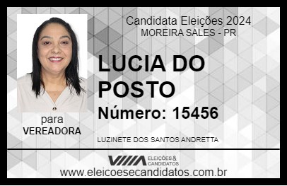 Candidato LUCIA DO POSTO 2024 - MOREIRA SALES - Eleições