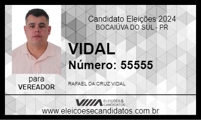 Candidato VIDAL 2024 - BOCAIÚVA DO SUL - Eleições