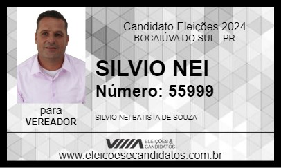 Candidato SILVIO NEI 2024 - BOCAIÚVA DO SUL - Eleições