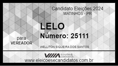 Candidato LELO 2024 - MATINHOS - Eleições