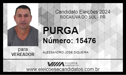 Candidato PURGA 2024 - BOCAIÚVA DO SUL - Eleições